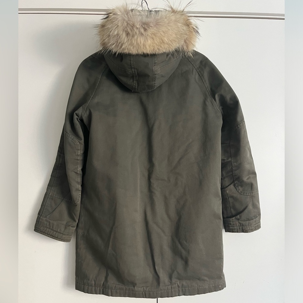Cut 25 by Yigal Azrouel Small Canvas Parka Coat with Fur Hood - Picture 6 of 7